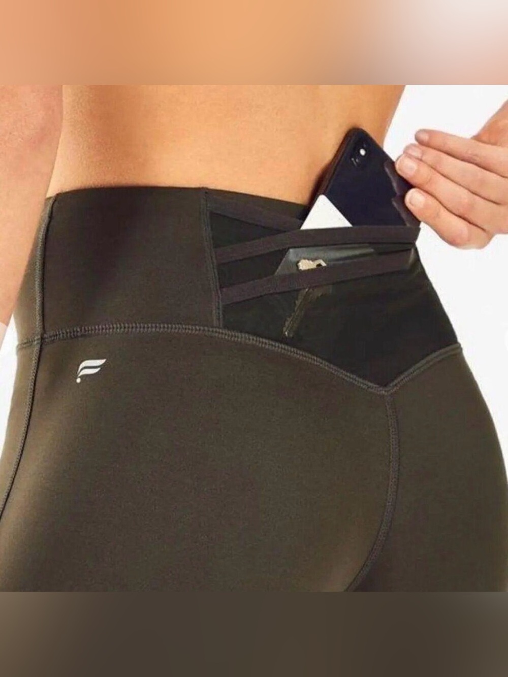 Fabletics Black High-Waist Leggings with Back Pocket
